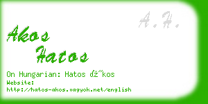 akos hatos business card